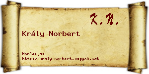 Krály Norbert névjegykártya